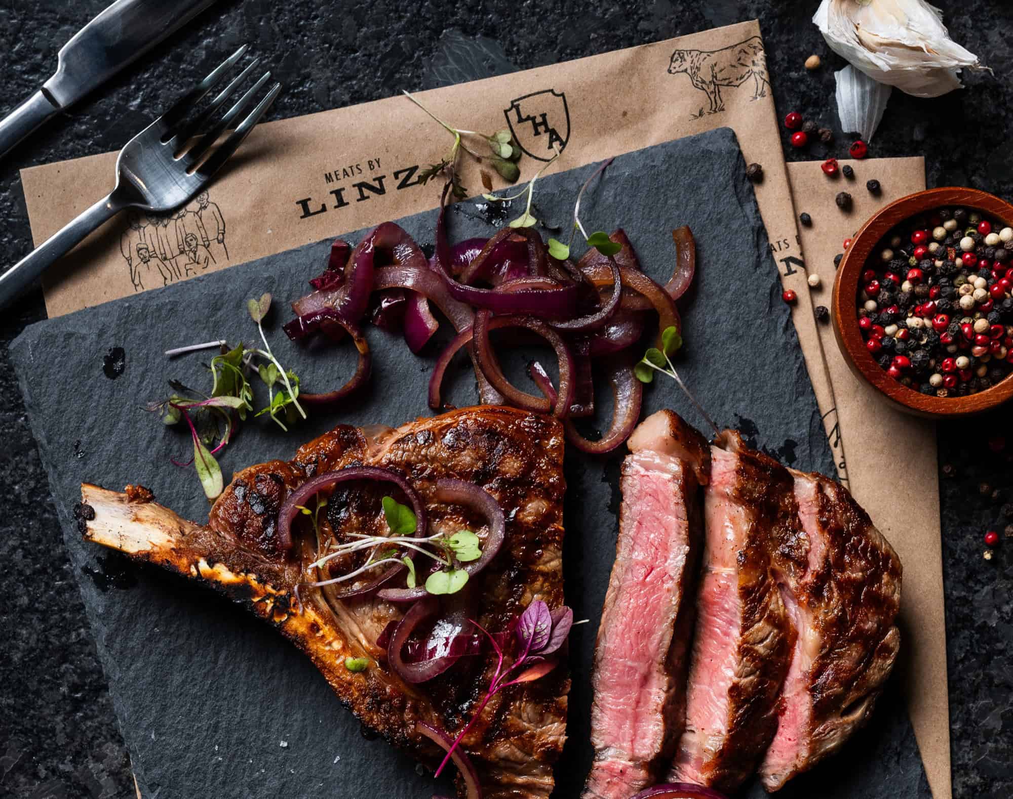 Grain-fed marbled ribeye